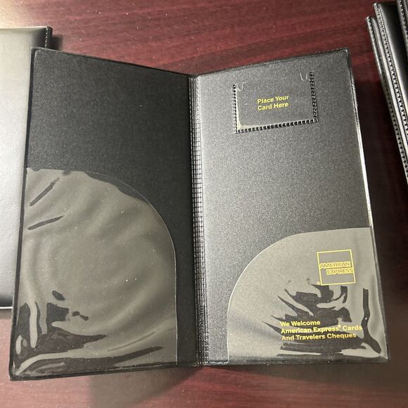 2 American Express Restaurant Waiter Server Wallet Bill Check Credit Card Holder - Picture 8 of 8